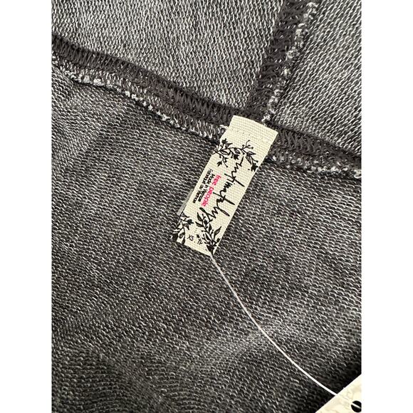 FREE PEOPLE Maxi Long Sleeve Sweatshirt Cardigan Size XS in Dark Grey Heather - Picture 7 of 9